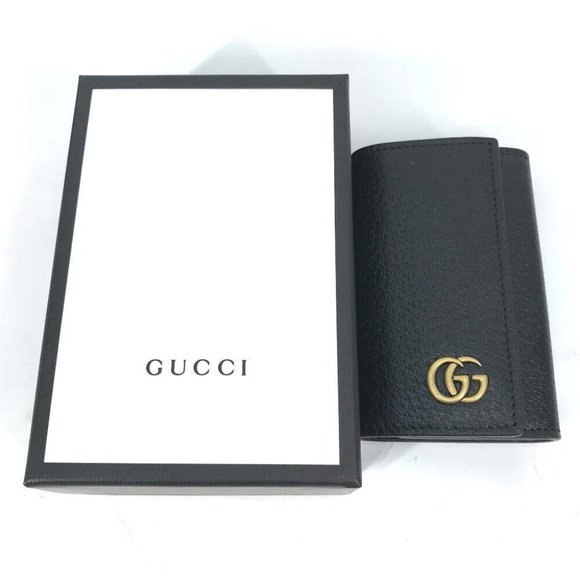 GUCCI GG Marmont 6-Ring key with key ring Key Case Leather Black/Gold - Picture 10 of 10